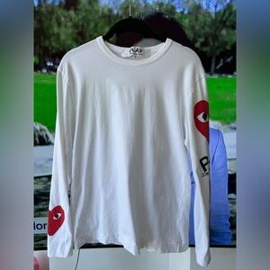Comme des Garçons Play White Long Sleeve Shirt size Small